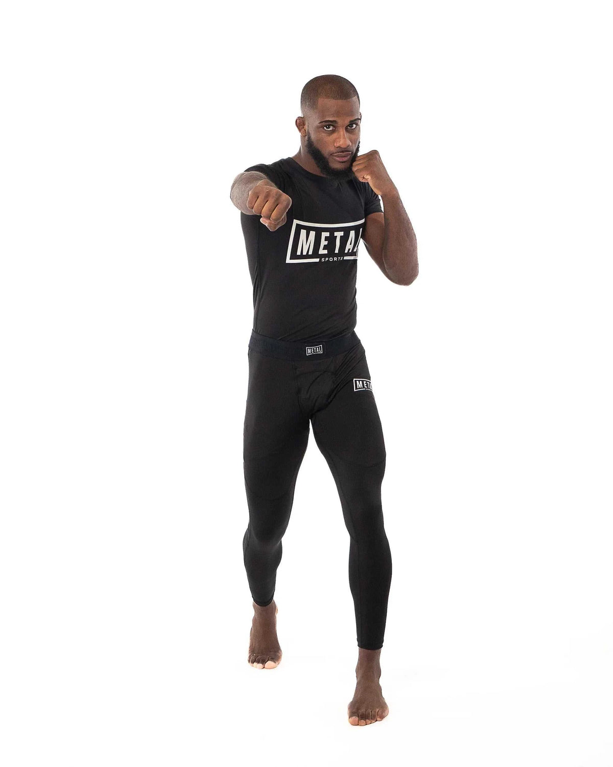 Legging Homme Metal Boxe noir compression sportive pour MMA et boxe