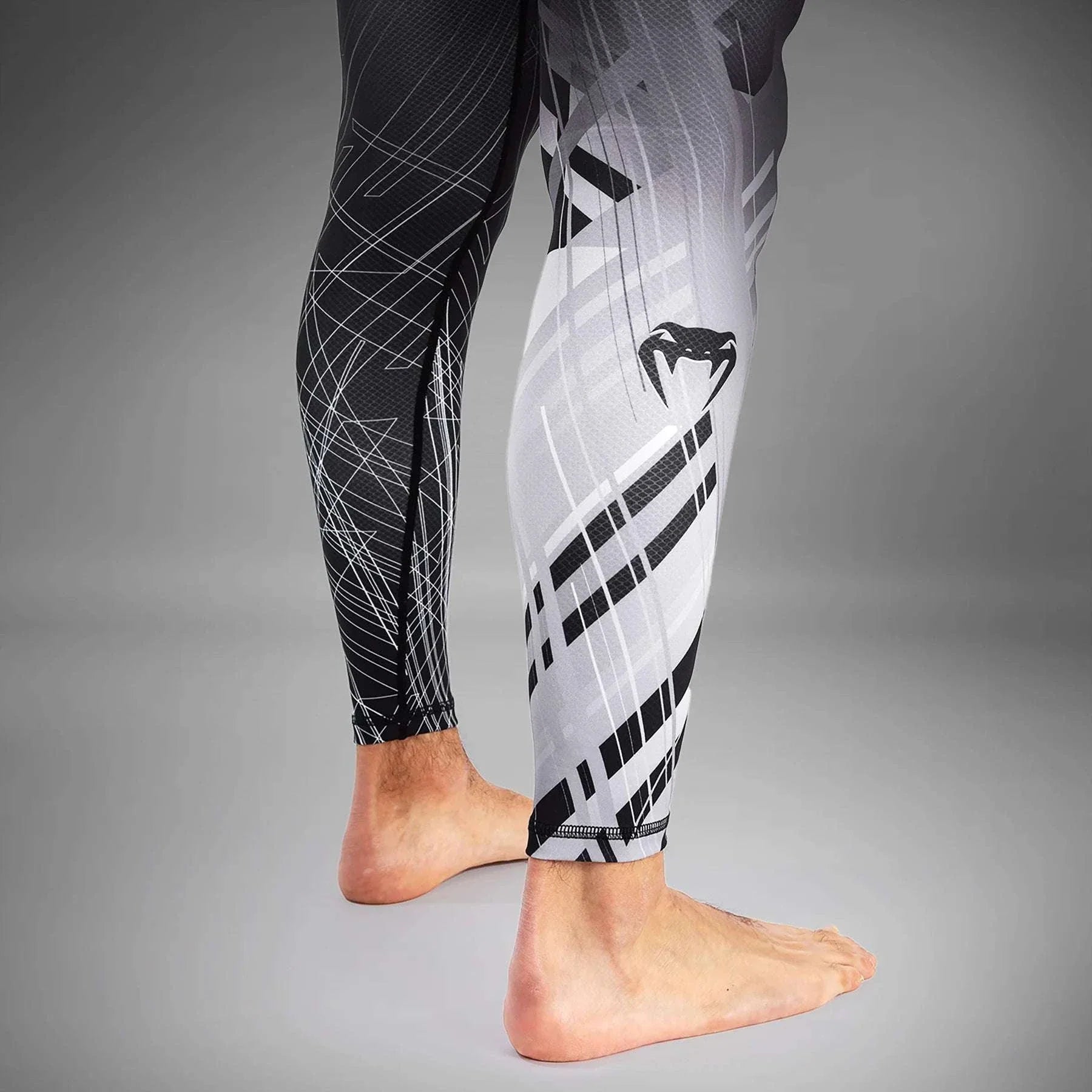 Pantalon de compression Venum Gorilla Jungle noir et blanc pour entraînements MMA et BJJ