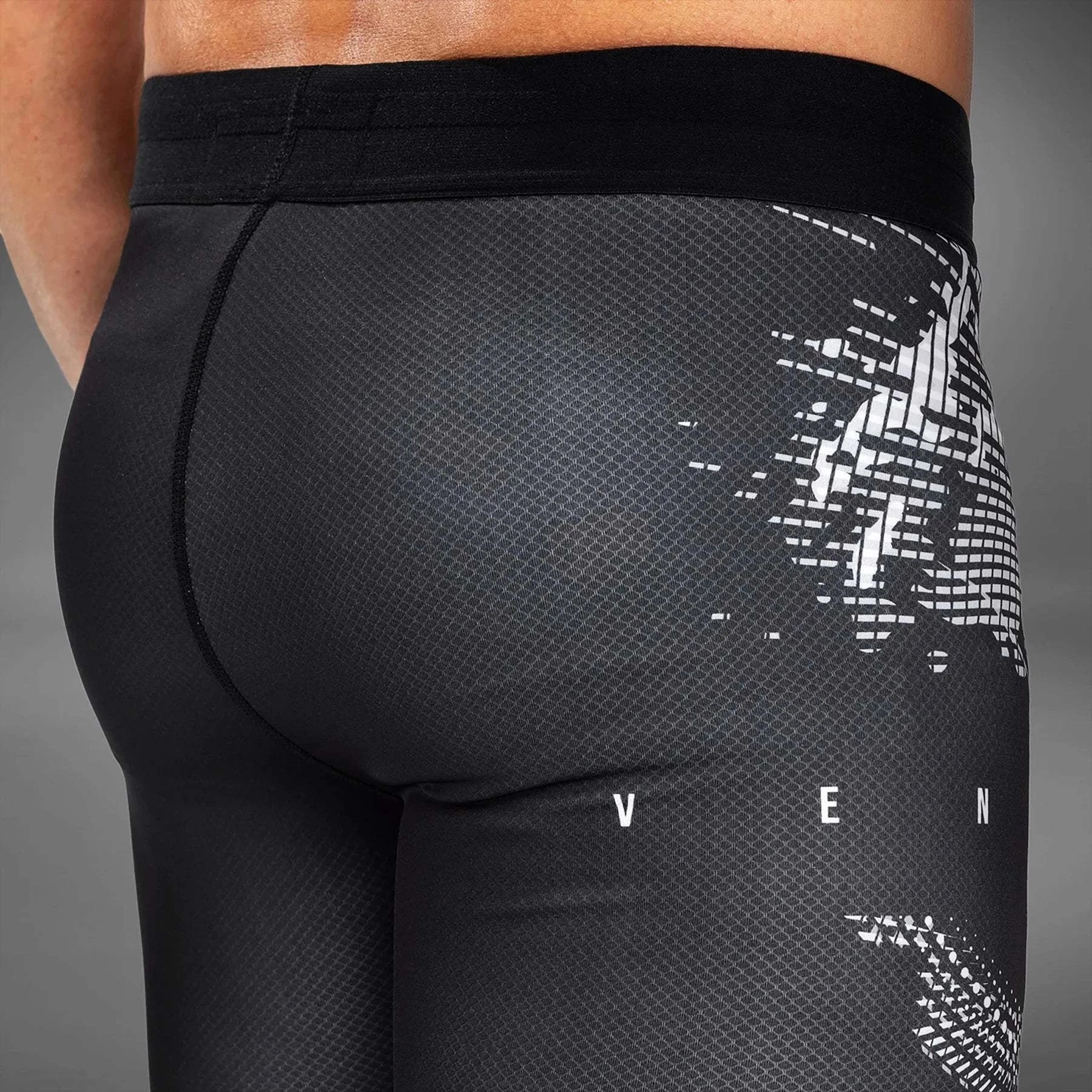 Pantalon de compression Venum Gorilla Jungle noir et blanc pour MMA et BJJ