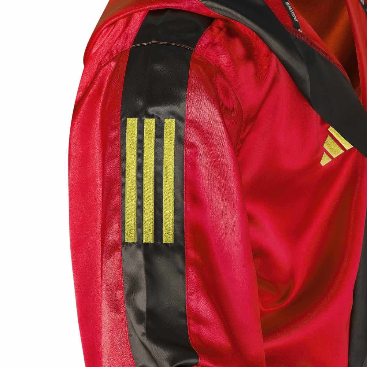 Peignoir de Boxe Pro Adidas avec capuche Rouge bandes