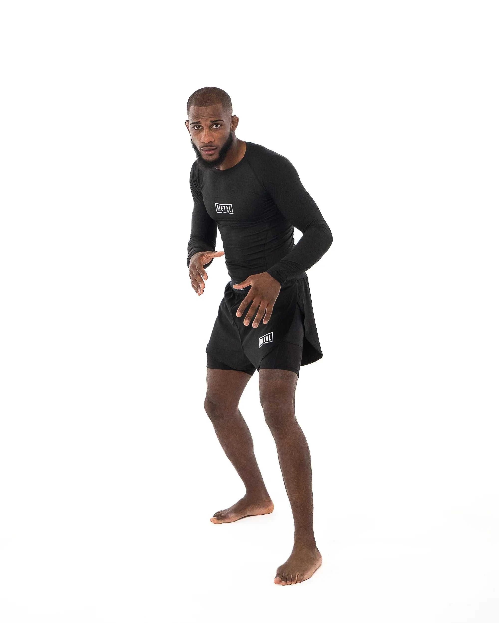 Rashguard Performance Manches Longues noir respirant et résistant pour MMA et boxe
