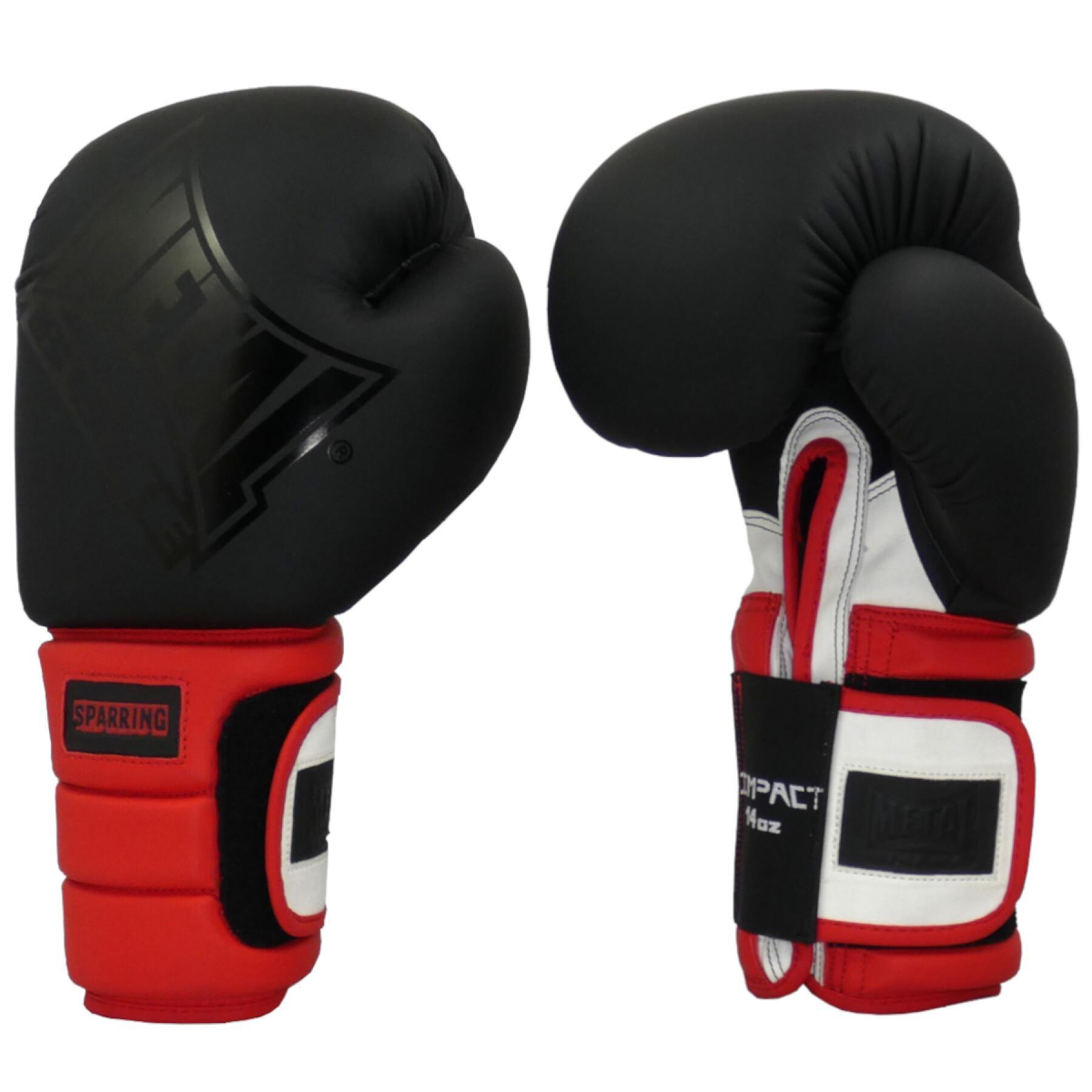 Gants de Sparring Metal Boxe (MBGAN010N) - Noir/Rouge/Blanc