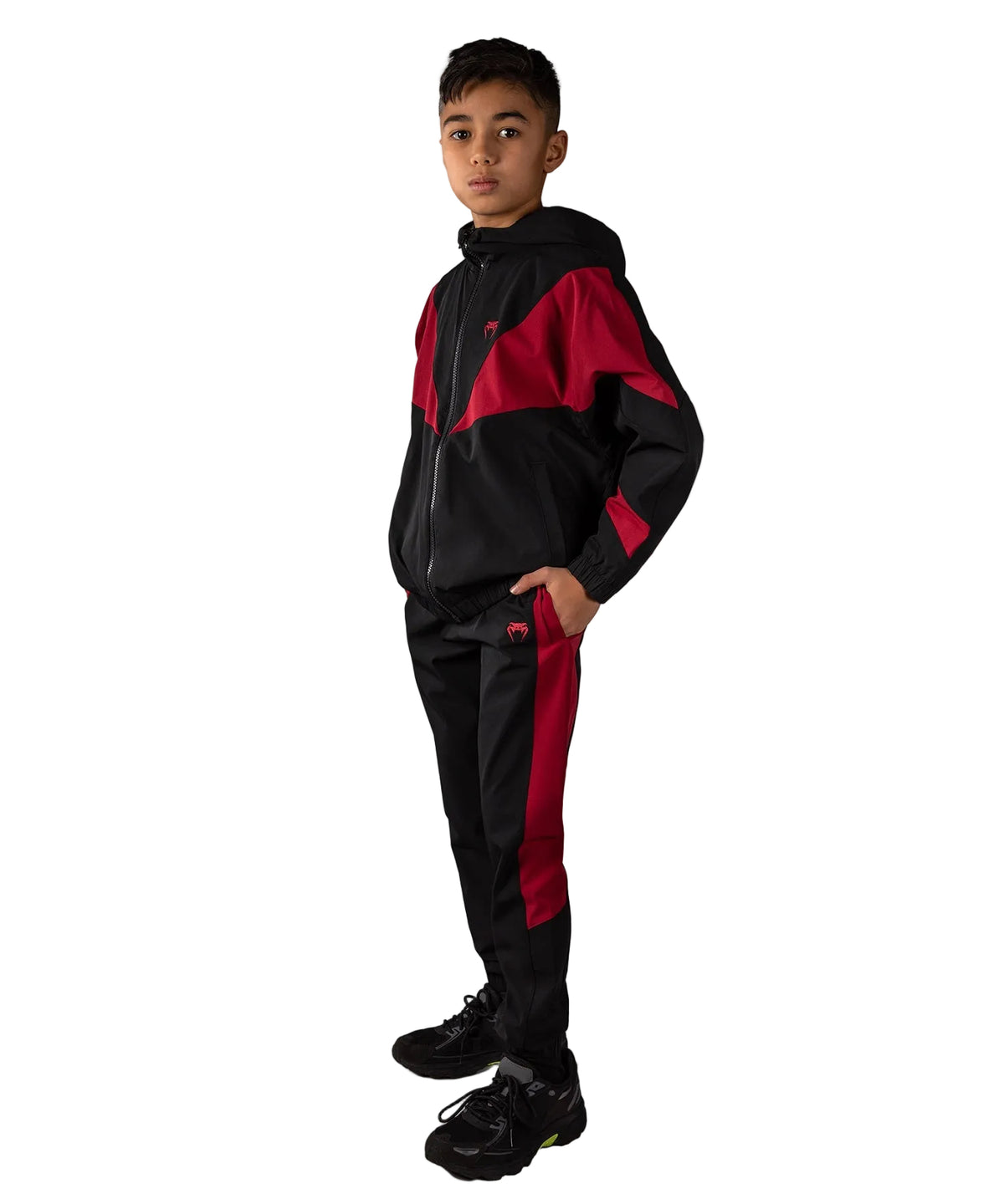 Veste de Survêtement Venum Vectra Kids Noir/Rouge vue de détail