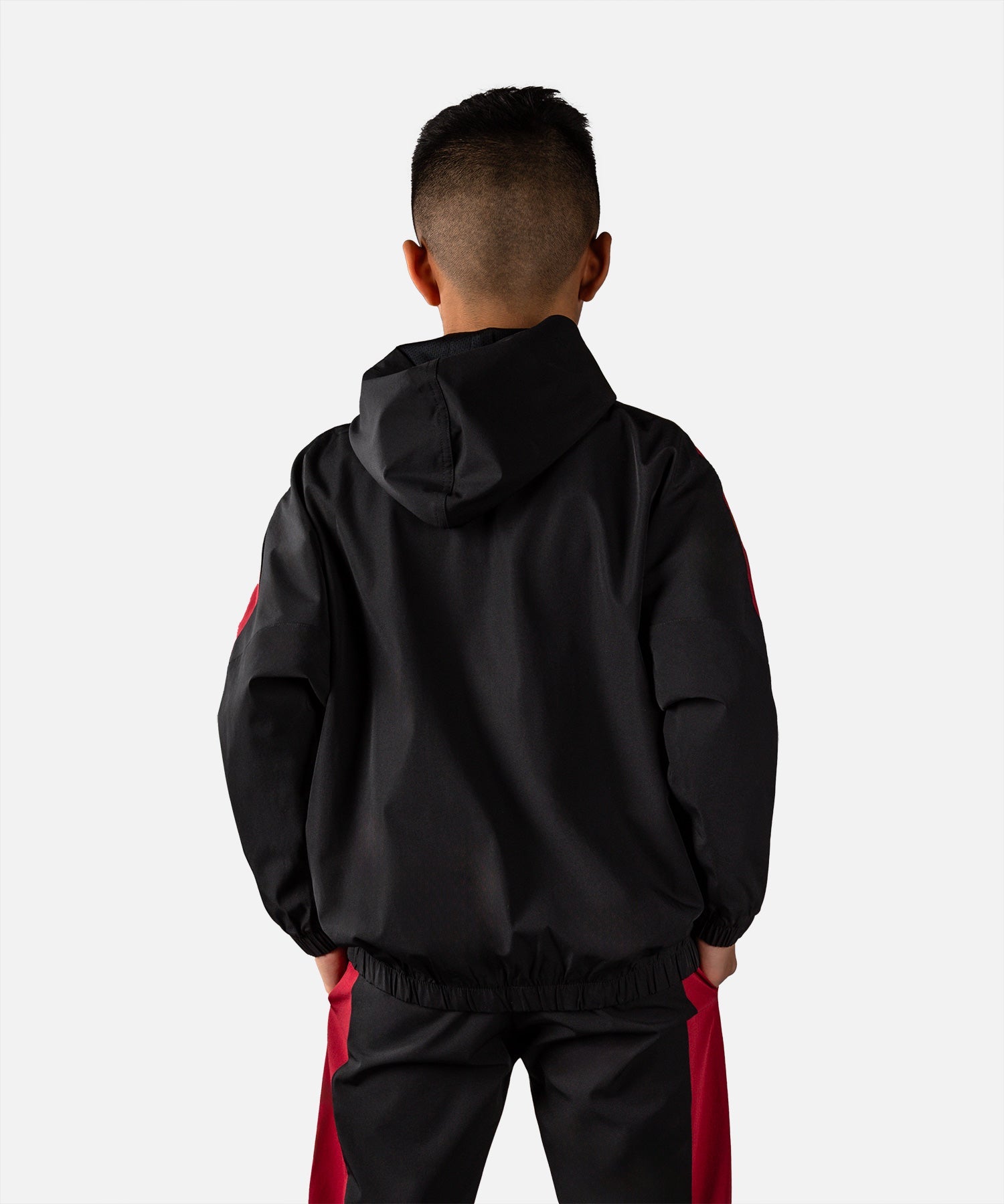 Veste de survêtement enfant Venum Vectra Noir/Rouge, capuche et fermeture zippée