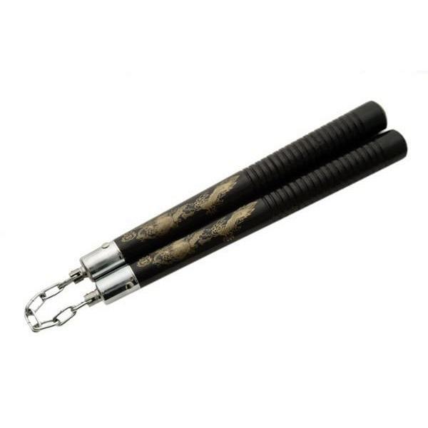 Nunchaku bois chaîne Dragon - Noir