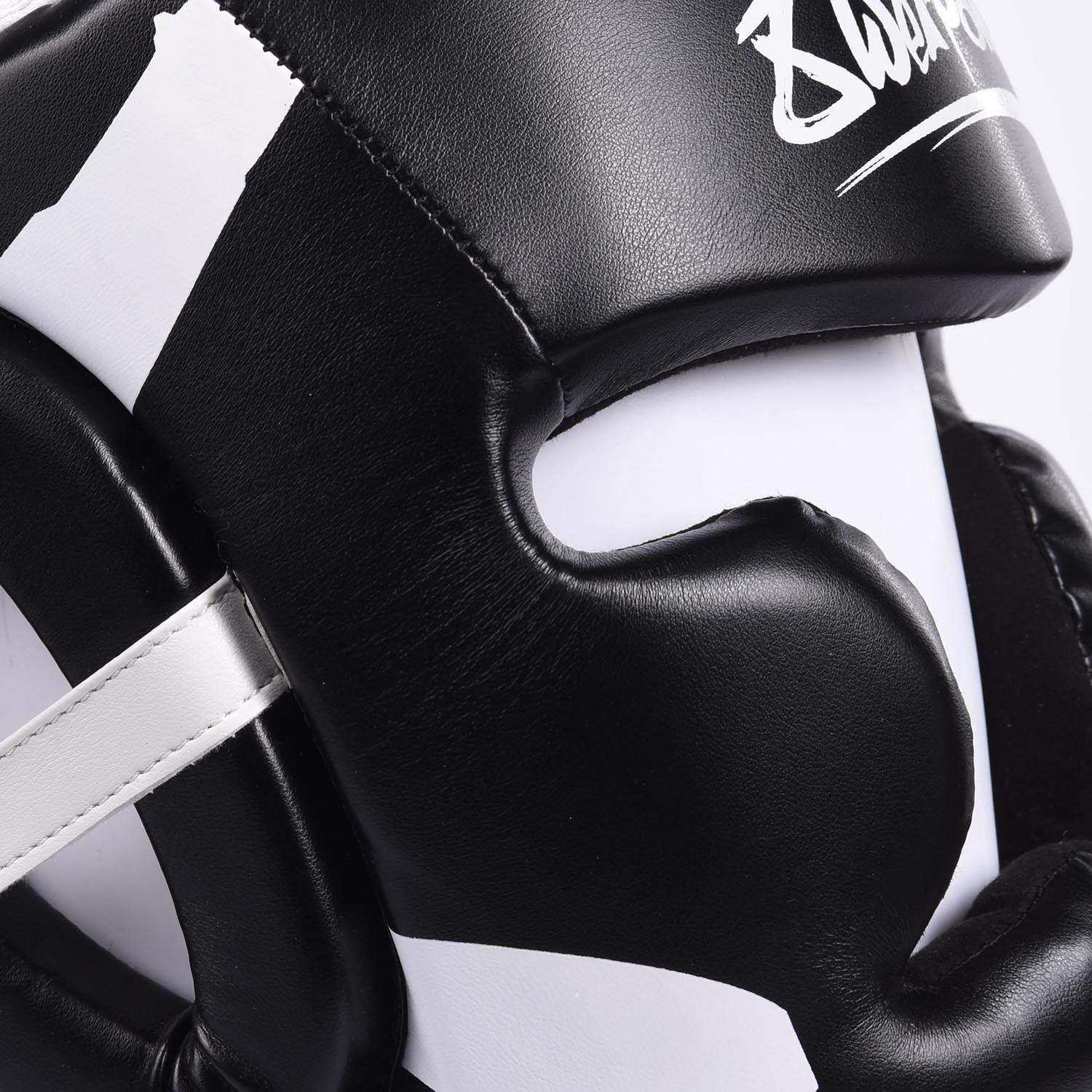 Casque de boxe 8 WEAPONS Unlimited noir et blanc avec mousse haute densité et réglage auto-agrippant