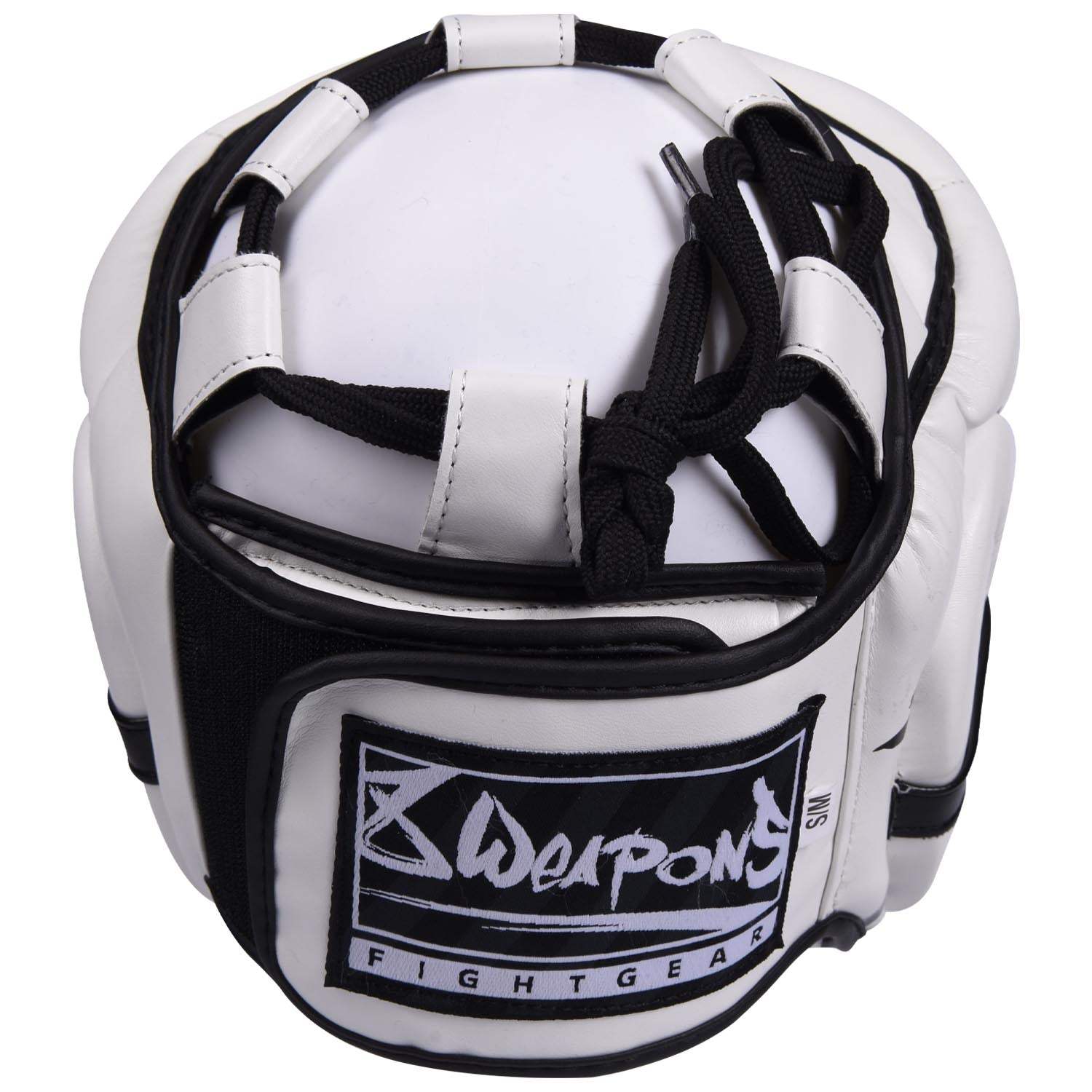 Casque de boxe 8 WEAPONS Unlimited blanc et noir avec protection haute densité et ajustement sécurisé
