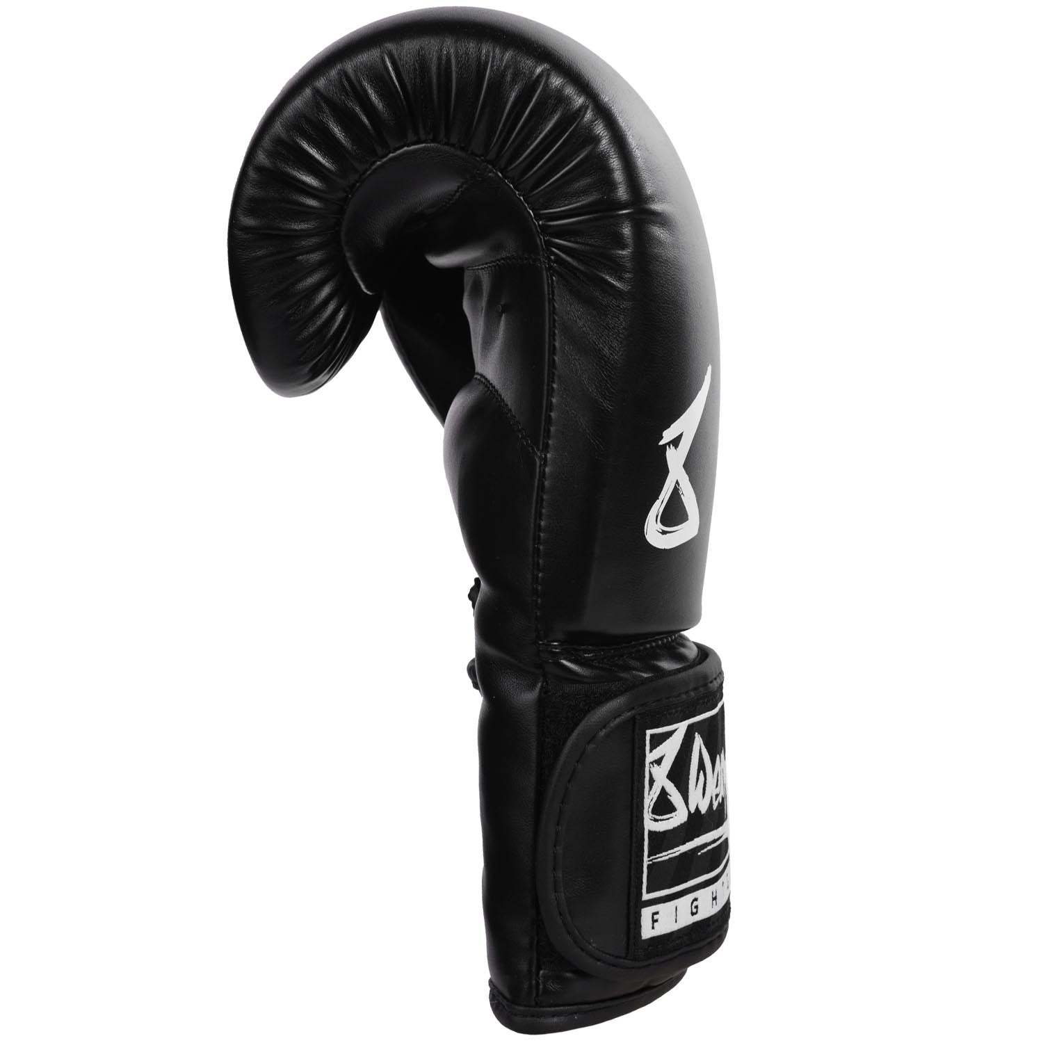 Gants de boxe 8 WEAPONS Pure noir et blanc avec mousse haute densité et fermeture velcro large
