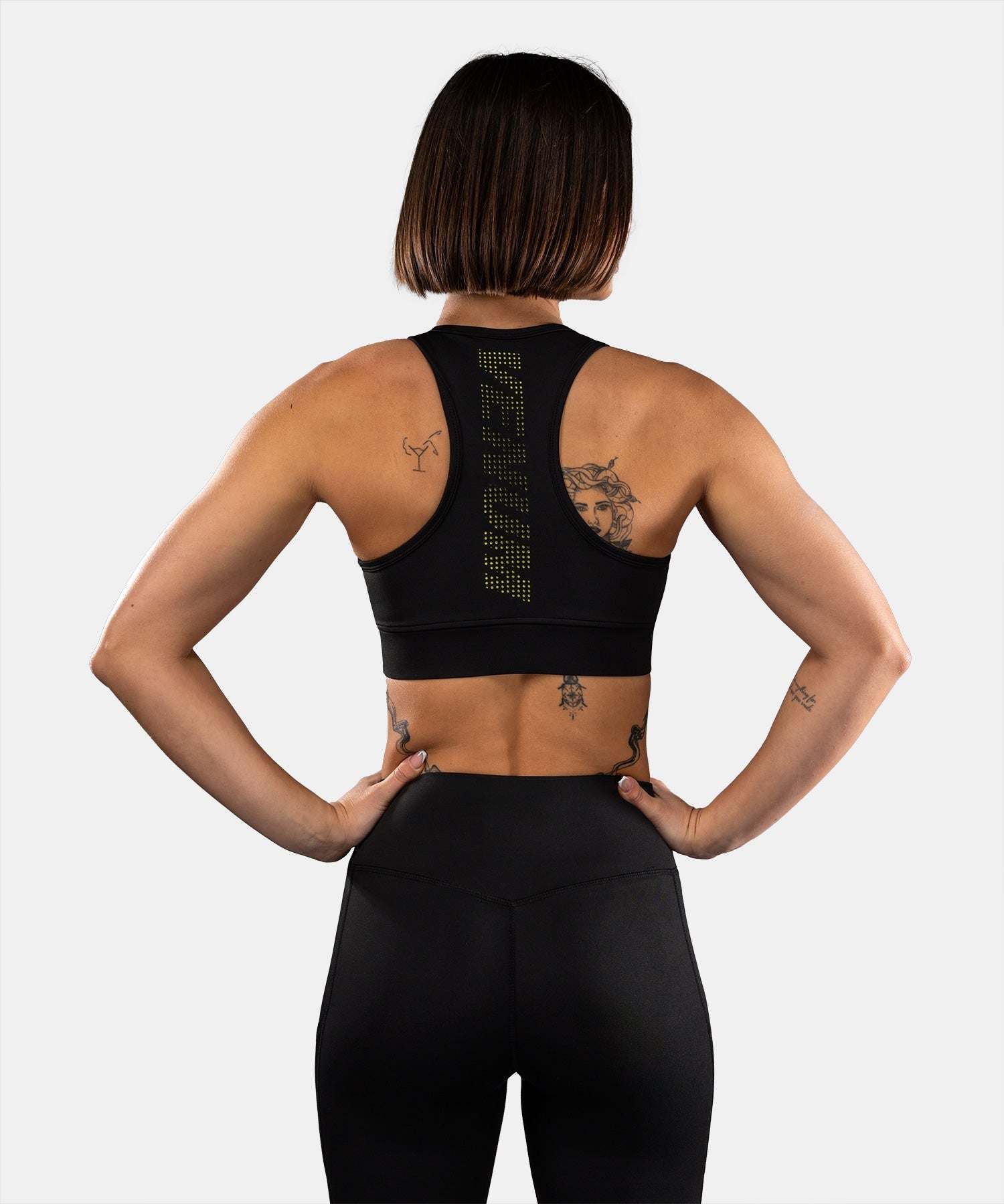 Brassière de sport Venum Lazer noir jaune maintien stable confort entraînement
