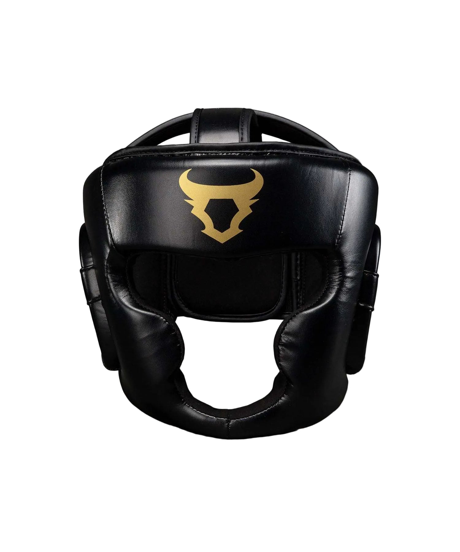 Casque de protection Venum x Ringhorns Charger noir et or pour boxe avec mousse absorbante et fermeture velcro