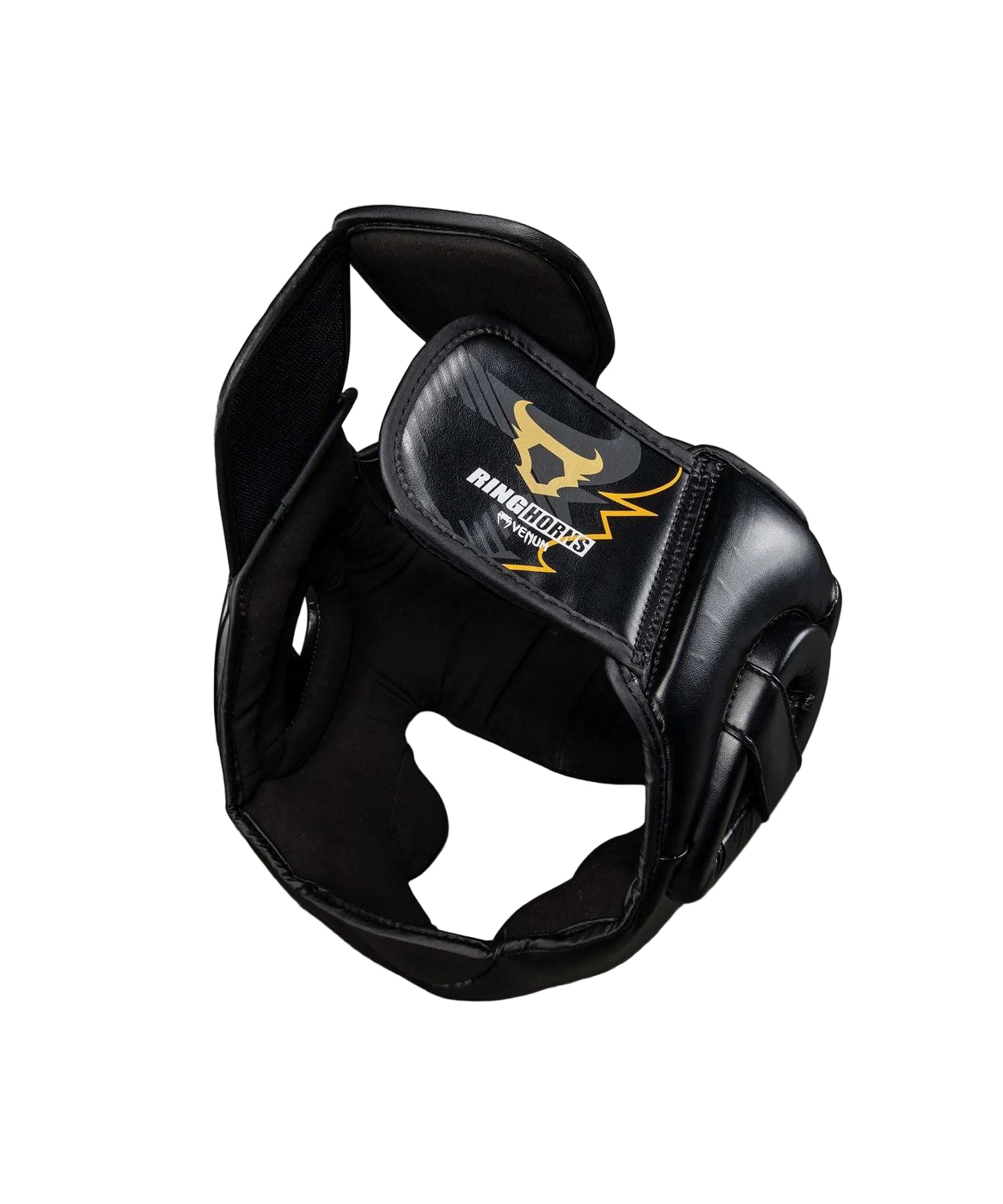 Casque de protection Venum x Ringhorns Charger noir et or pour boxe et sports de combat