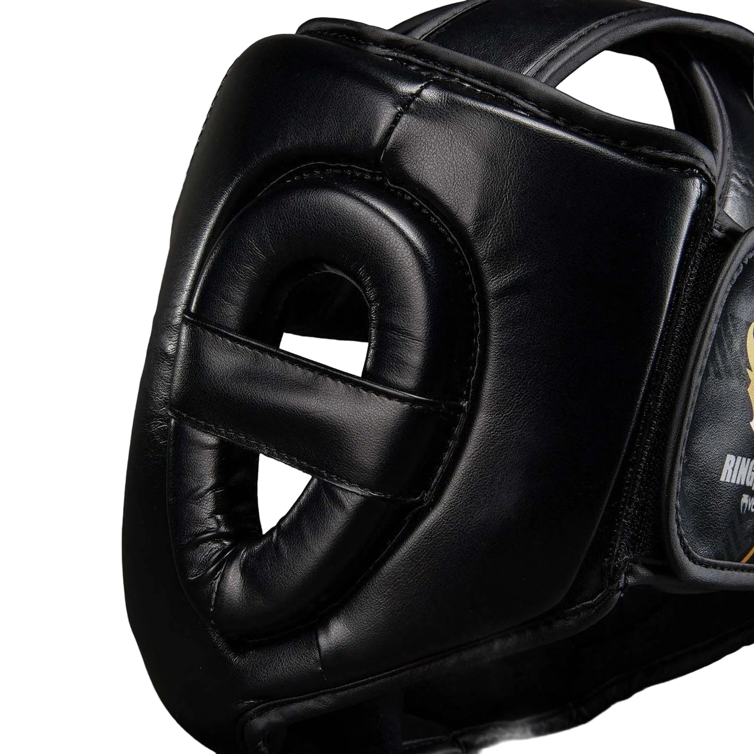 Casque de protection Venum x Ringhorns Charger noir et or pour boxe et kick-boxing