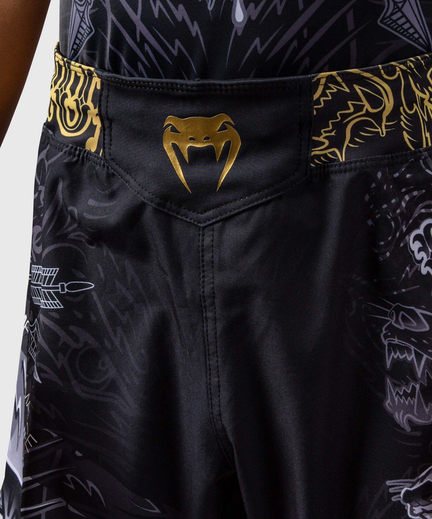Fightshort enfant Venum Wolf Atak noir et gris 10 ans