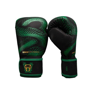 Gants de boxe Venum Matupa noir vert or avec maintien poignet et absorption chocs pour entraînement boxe kick-boxing muay-thaï