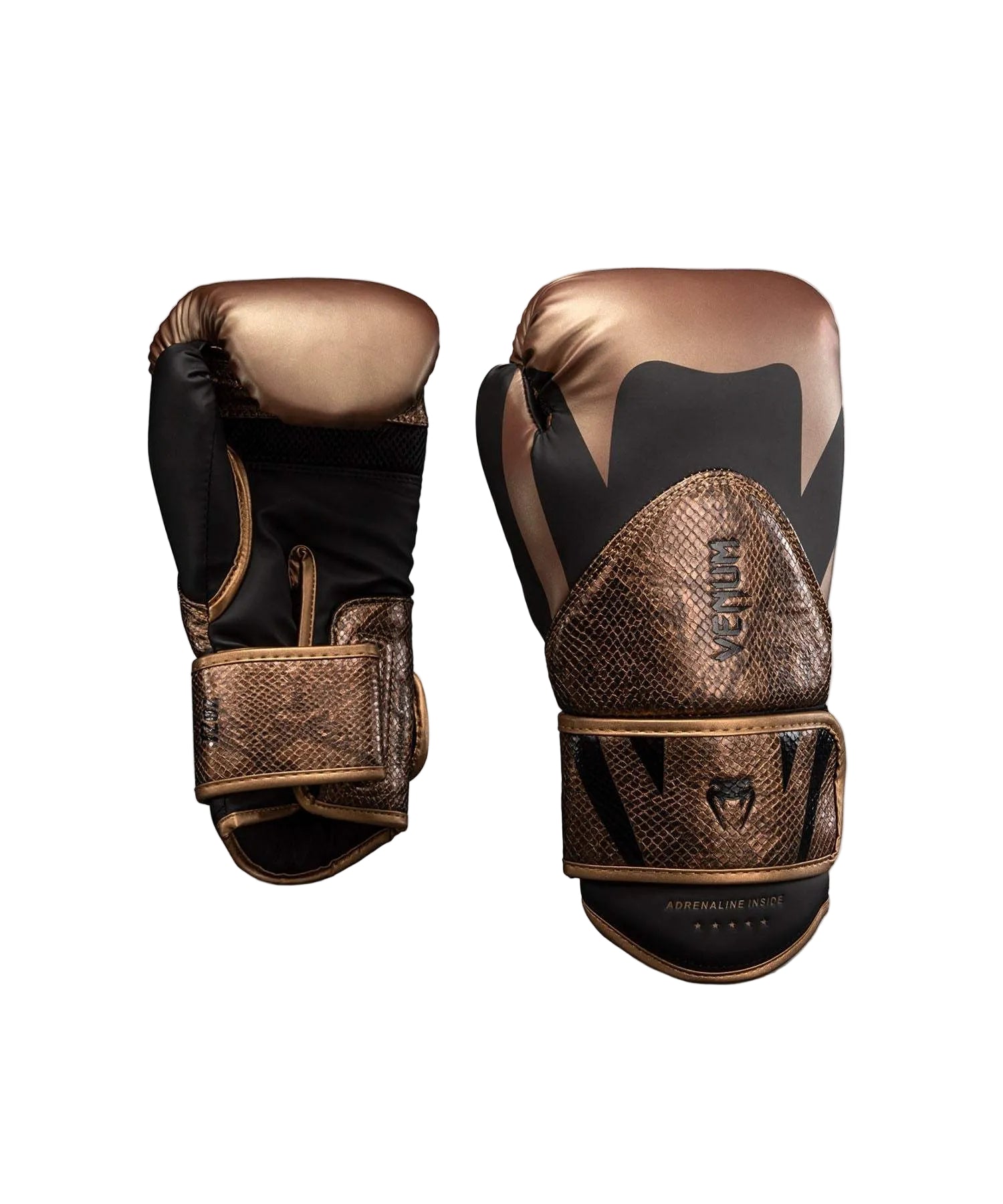 Gants de boxe Venum Challenger 4.0 marron noir avec mousse multi-densité et velcro maintien poignet