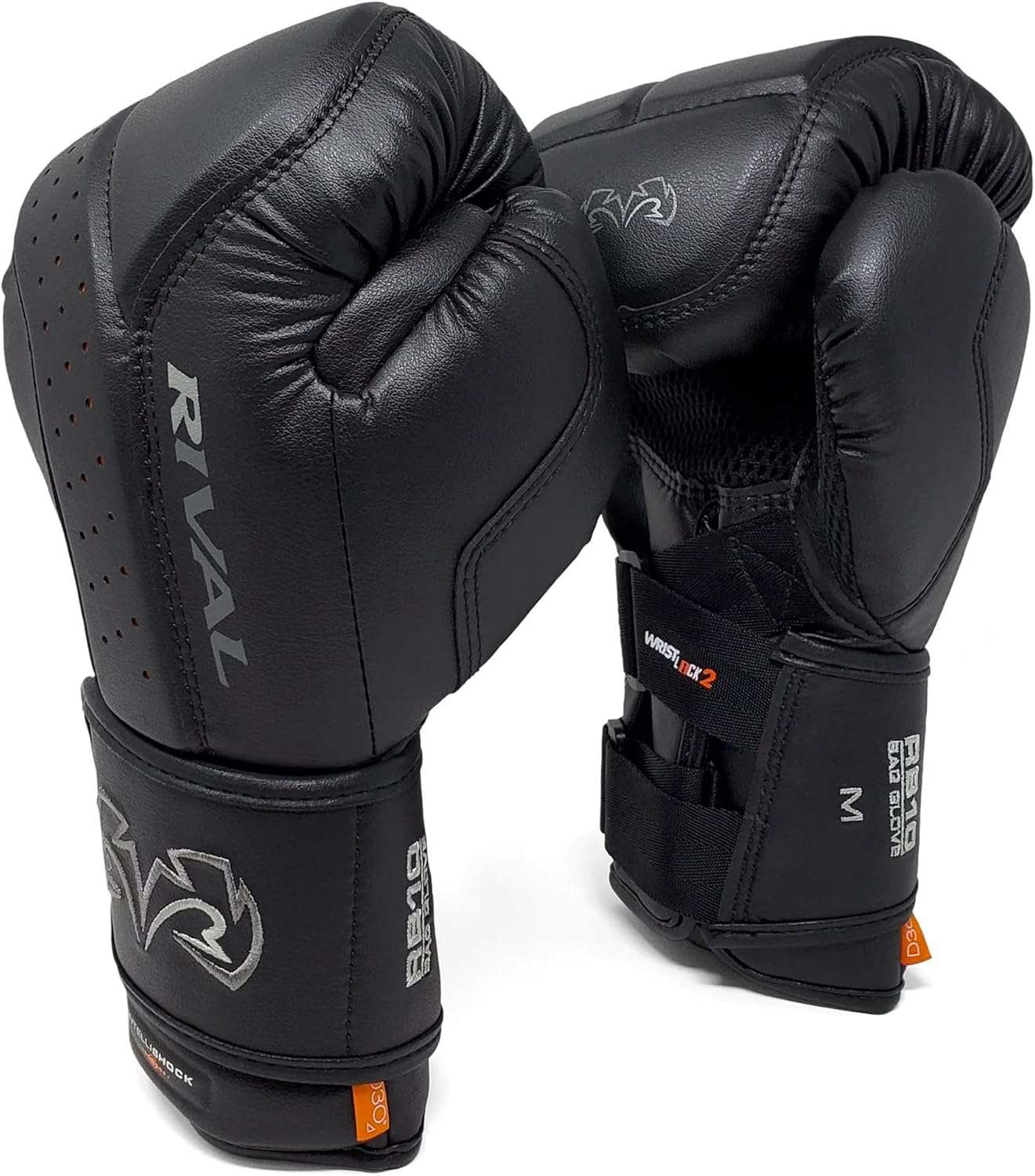 Gants de sac Rival RB10 Intelli-Shock noirs en microfibre avec mousse haute densité pour entraînement au sac