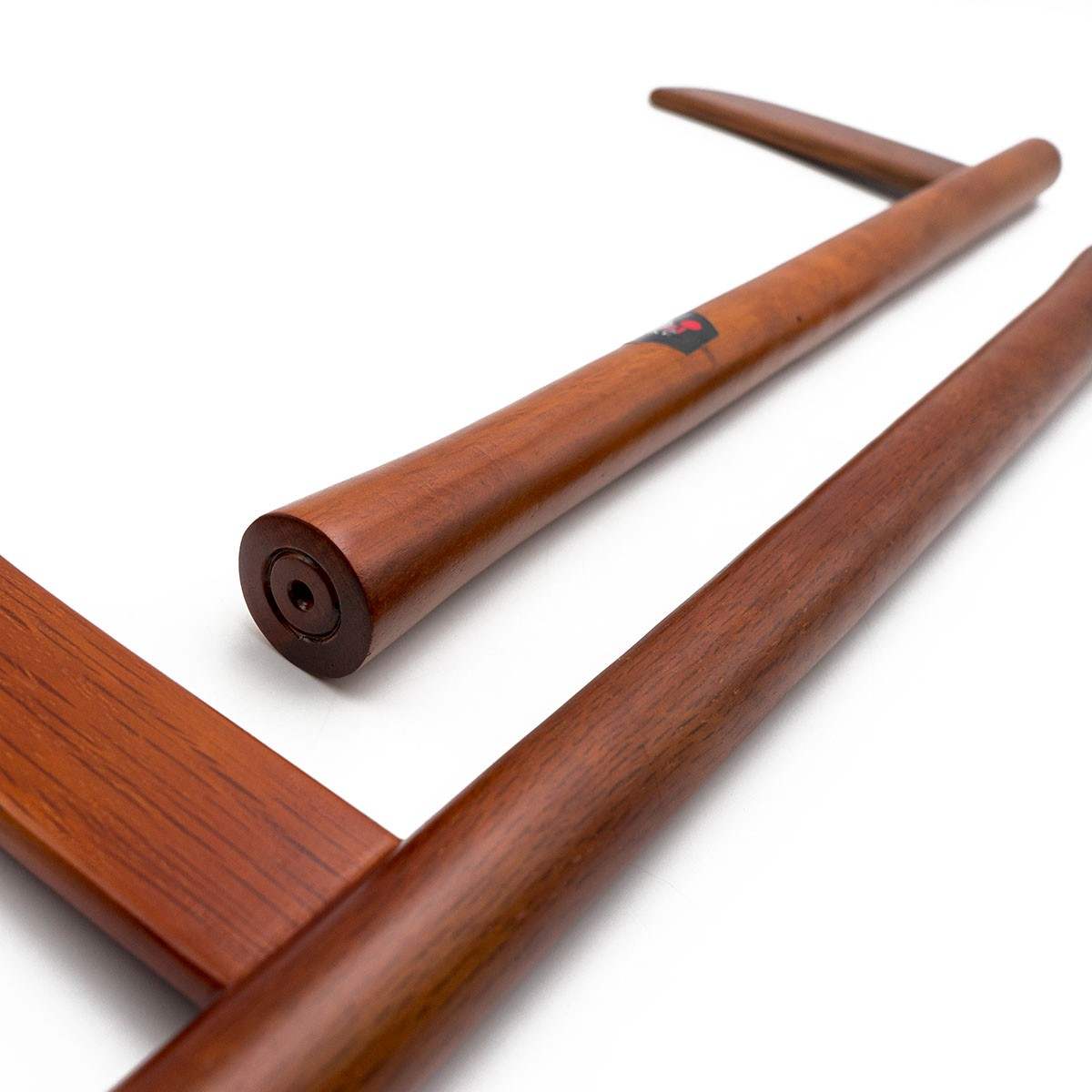Pair of red oak training Kamas for Kobudo and Ninjutsu martial arts practice