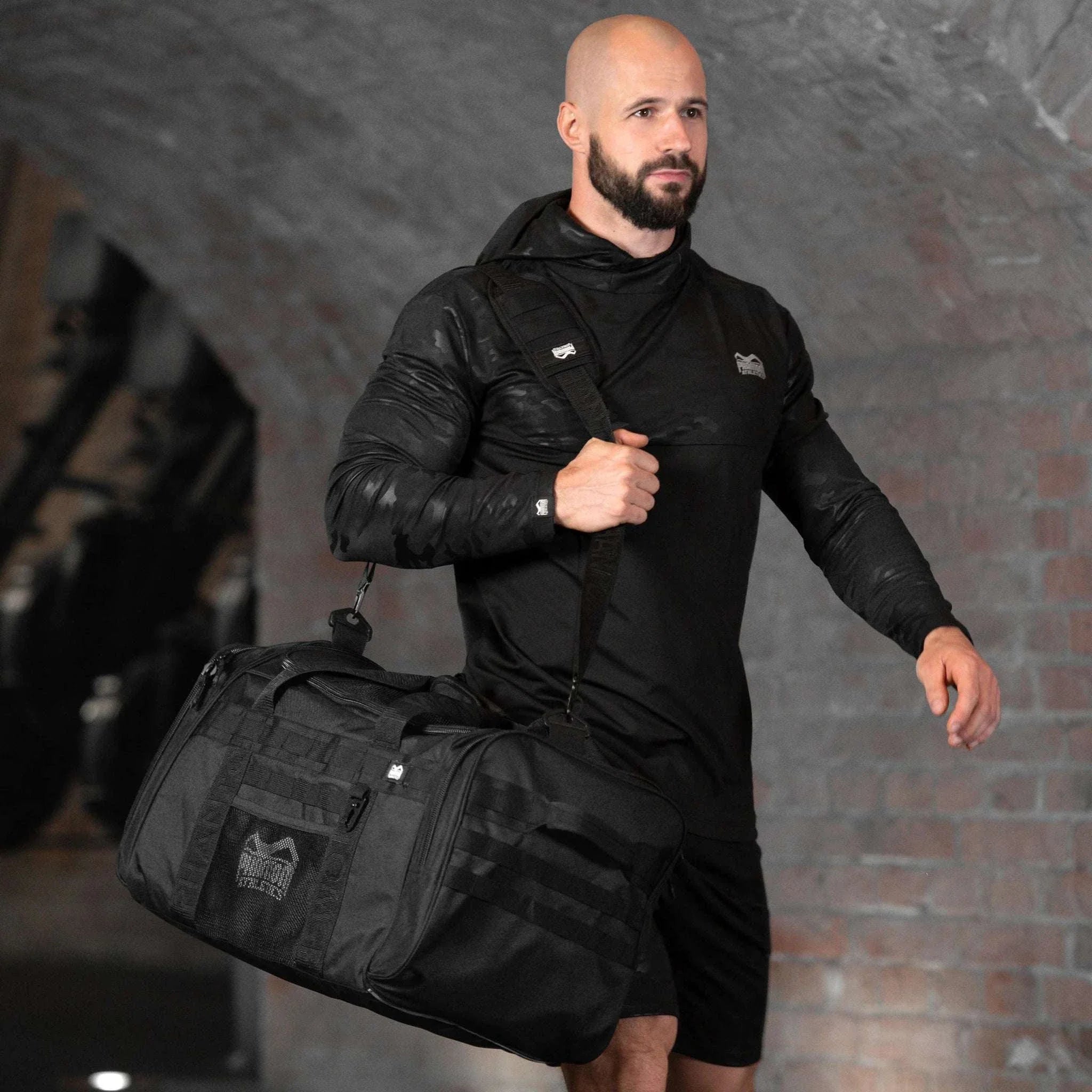 Sac de sport Tactic Phantom Athletics noir en nylon 1000D résistant avec grande capacité et poches multiples
