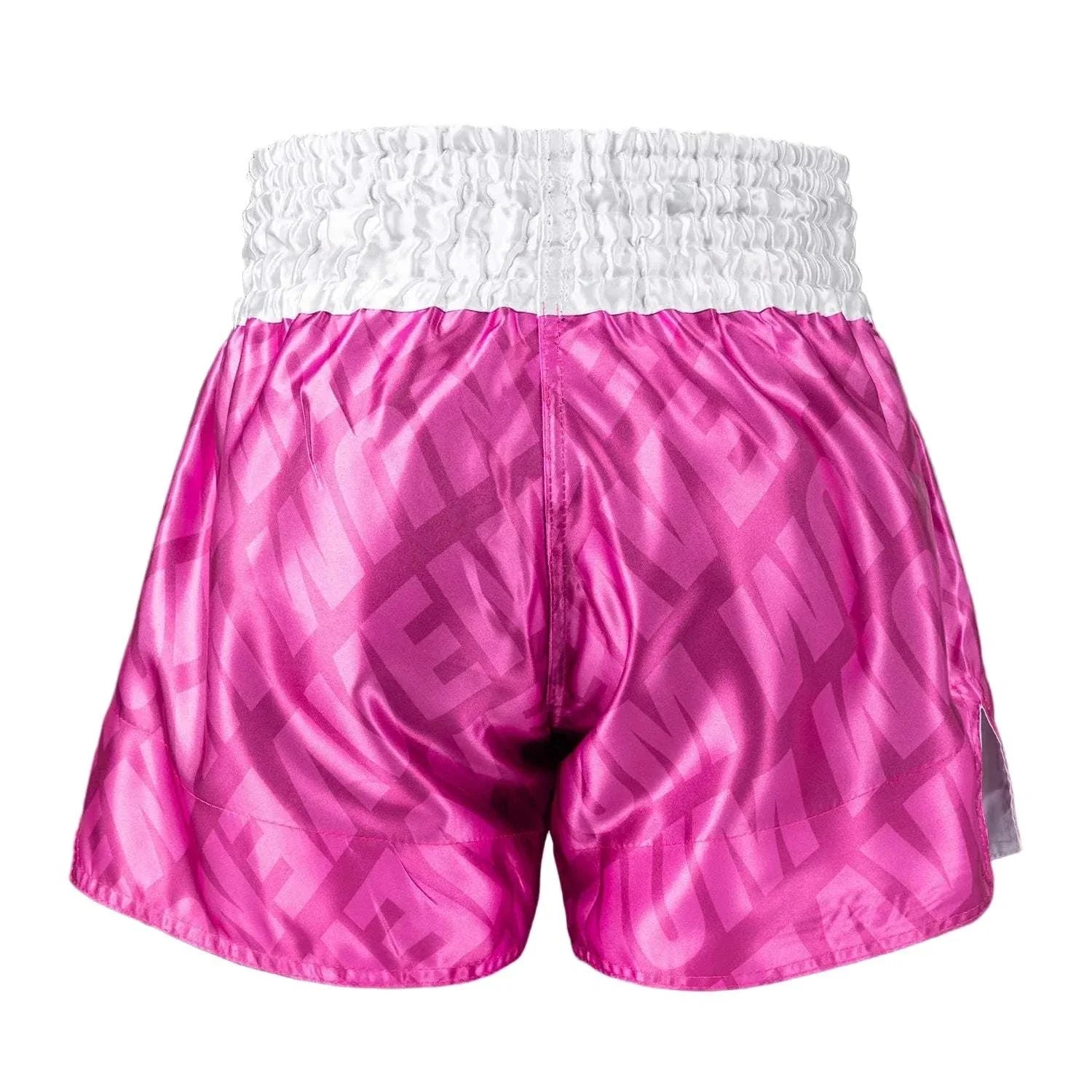 Shorts Muay Thaï Venum Contender XT rose candy et blanc à coupe traditionnelle et tissu léger