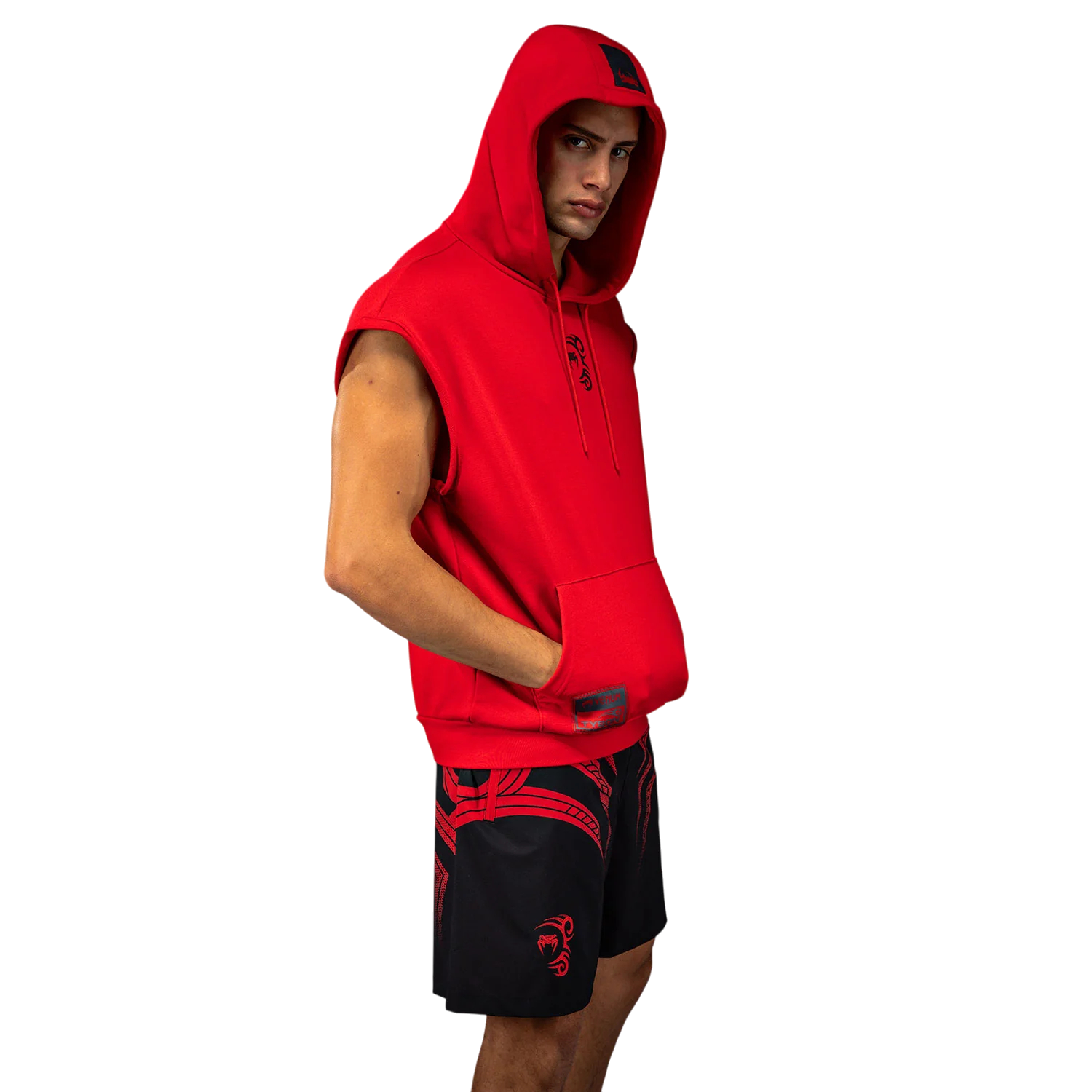 Sweat à capuche sans manches Venum x Mike Tyson Tiger noir pour entraînement intense