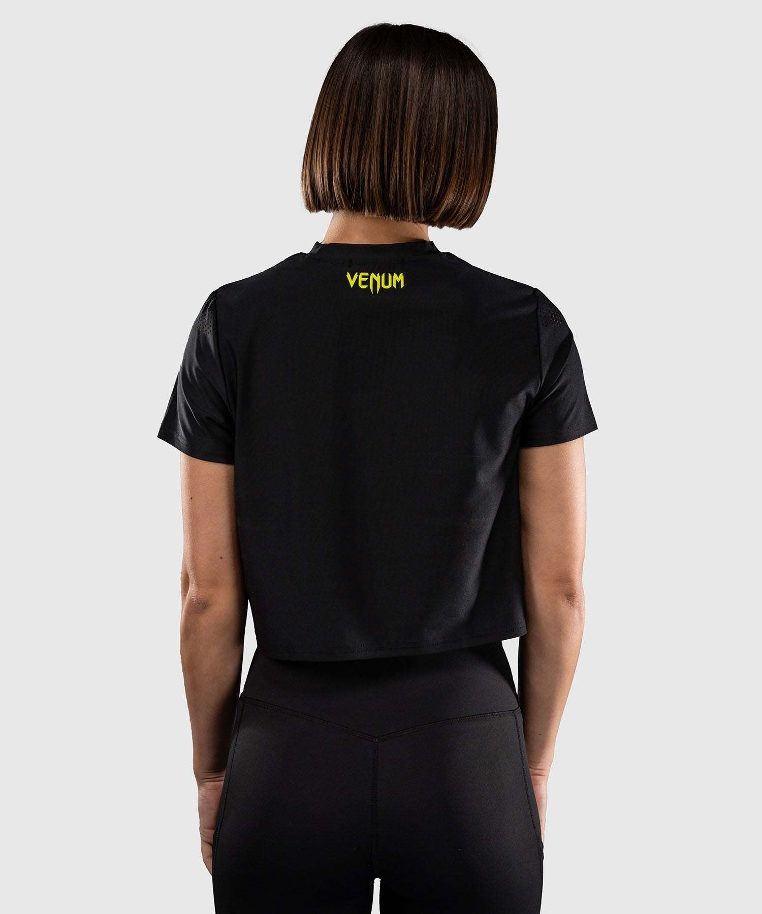 T-shirt Dry Tech femme Venum Lazer noir jaune confortable et sportif