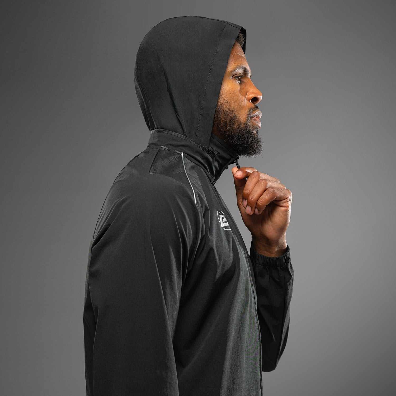 Veste de survêtement Venum x Polaris noire et grise, coupe ajustée confortable pour entraînement et quotidien