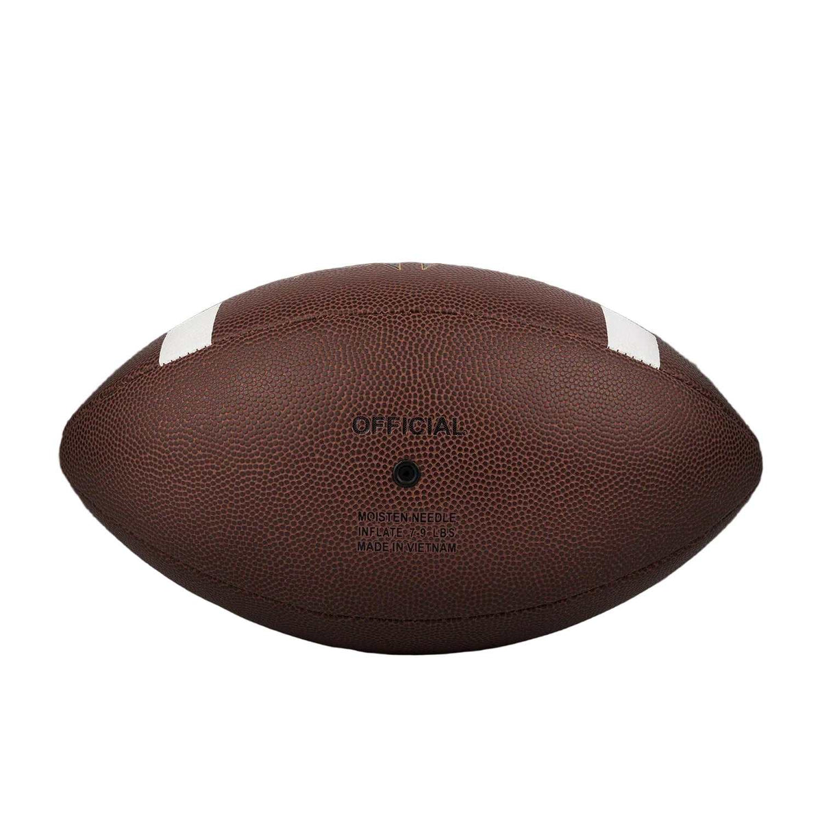 Ballon de football américain Venum Lineup marron en composite texturé, avec bandes blanches et marquage Official