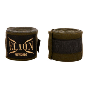 Bandes de boxe Elion 4,5 m kaki uni, coton-lycra