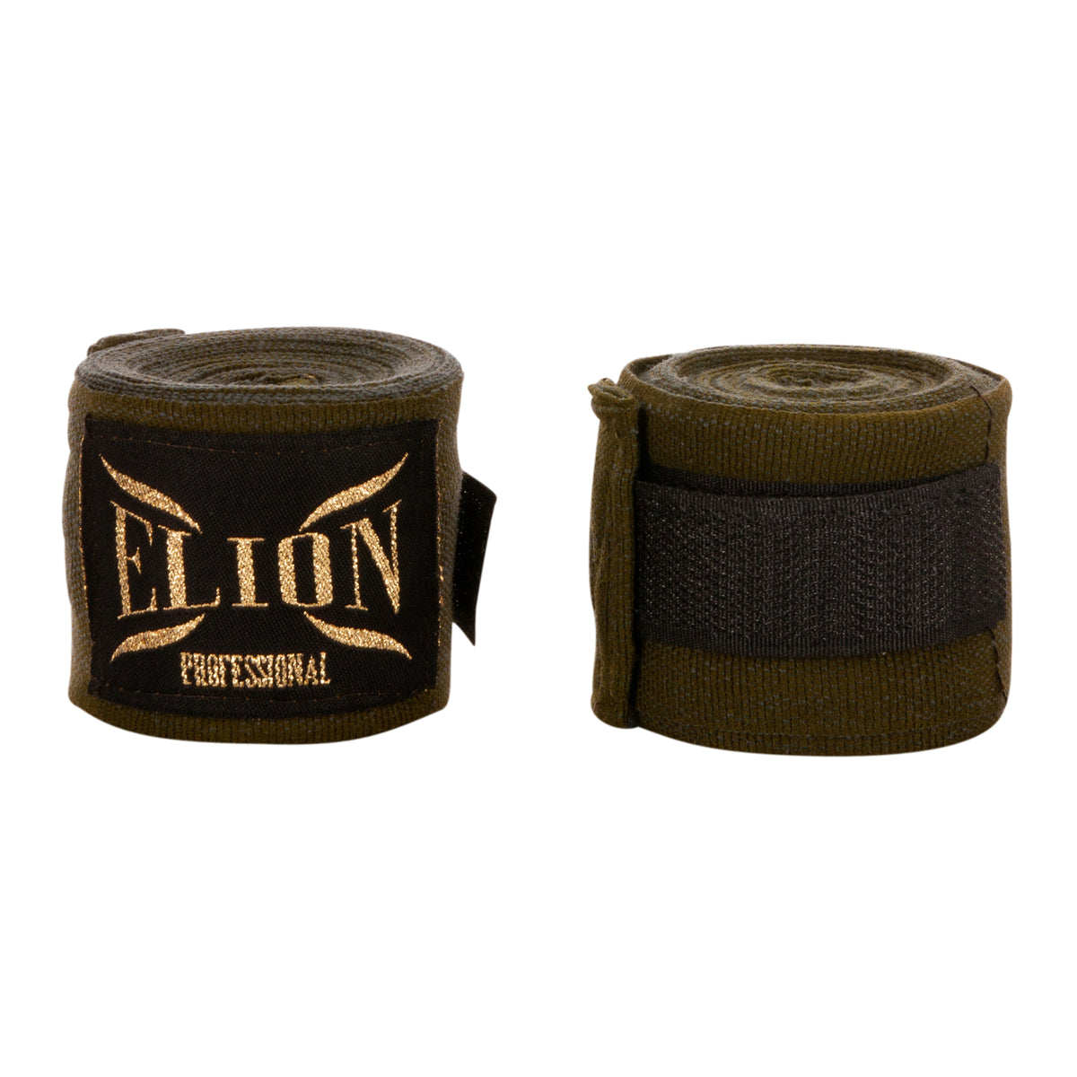 Bandes de boxe Elion 4,5 m kaki uni, coton-lycra