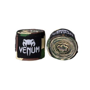 Bandes de boxe Venum en coton élastique, coloris camouflage forestier, vendues en paire avec fermeture auto-agrippante