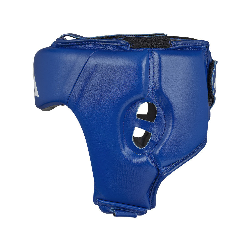 Casque de boxe adidas World Boxing bleu, réglage arrière velcro