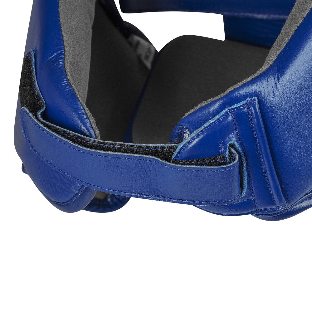 Casque de boxe adidas World Boxing bleu de profil