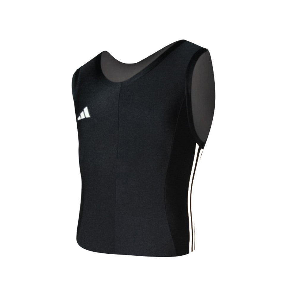 Débardeur de boxe française adidas noir à bandes blanches