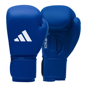Gants de boxe compétition amateur adidas bleus de face