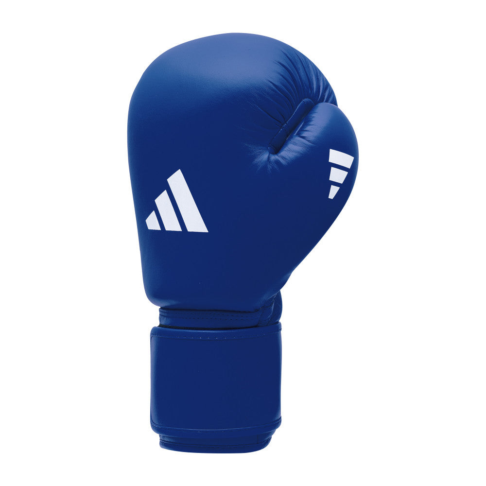 Gants de boxe compétition amateur adidas bleus, fermeture velcro