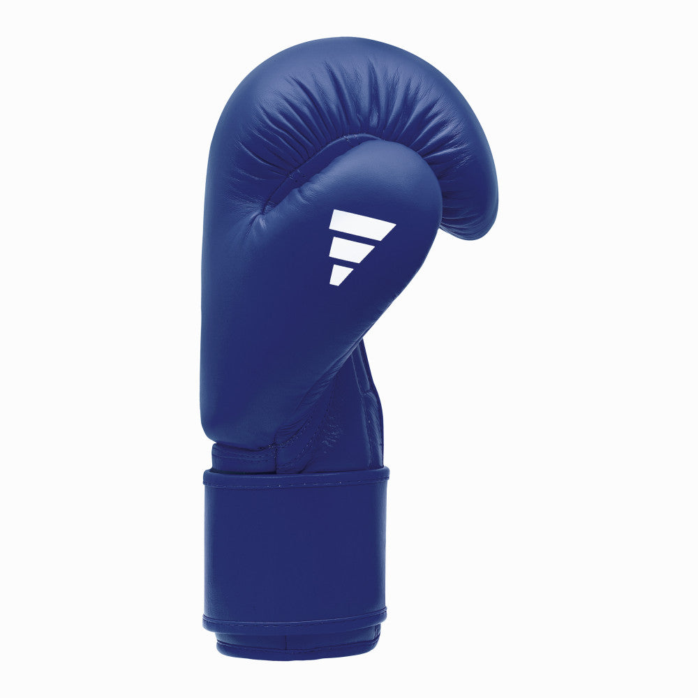 Gants de boxe compétition amateur adidas bleus de profil
