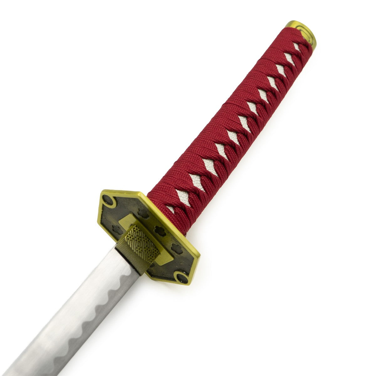 Tsuka blanche à tressage rouge du katana décoratif FUJIMAE