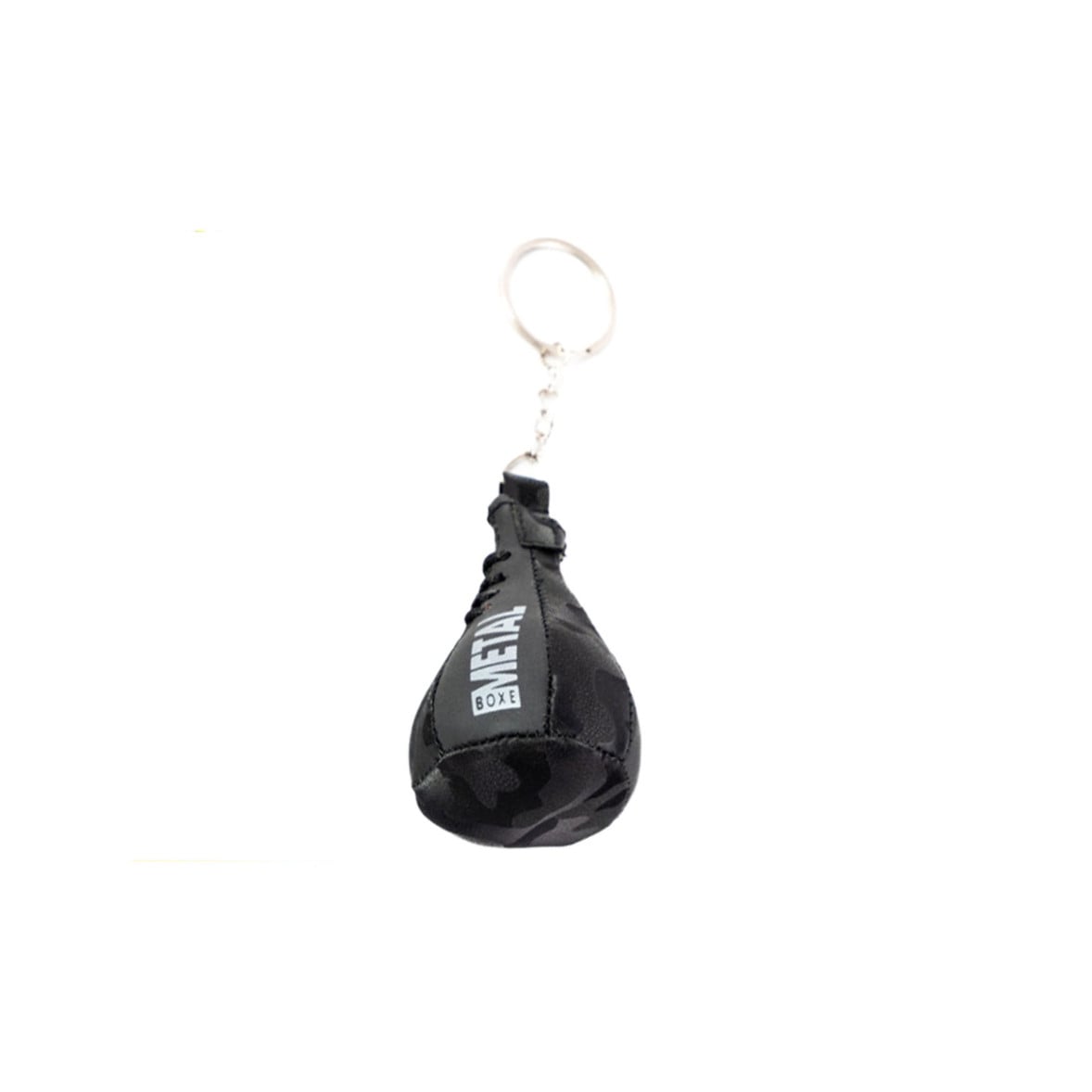 Porte-clés Metal Boxe en forme de mini poire de vitesse, finition Mirror