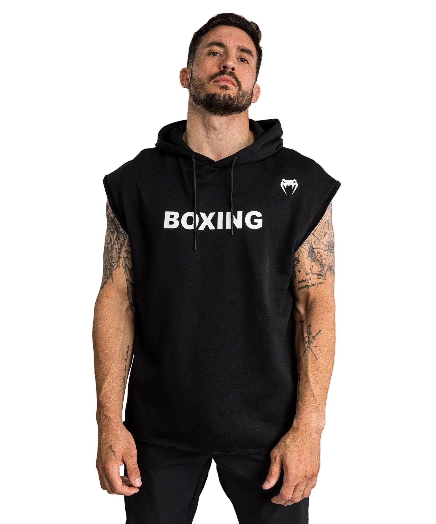 Sweatshirt sans manches Venum VT Boxing noir et blanc, vue de face