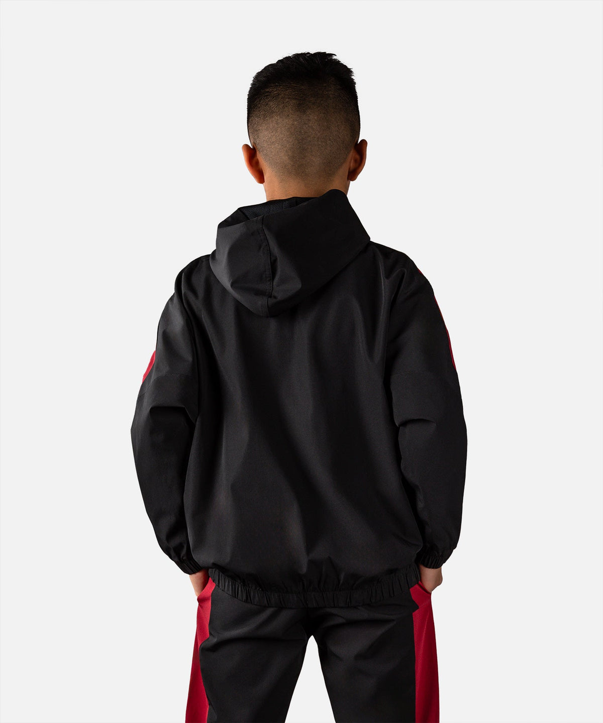Veste de survêtement enfant Venum Vectra Noir/Rouge, capuche et fermeture zippée