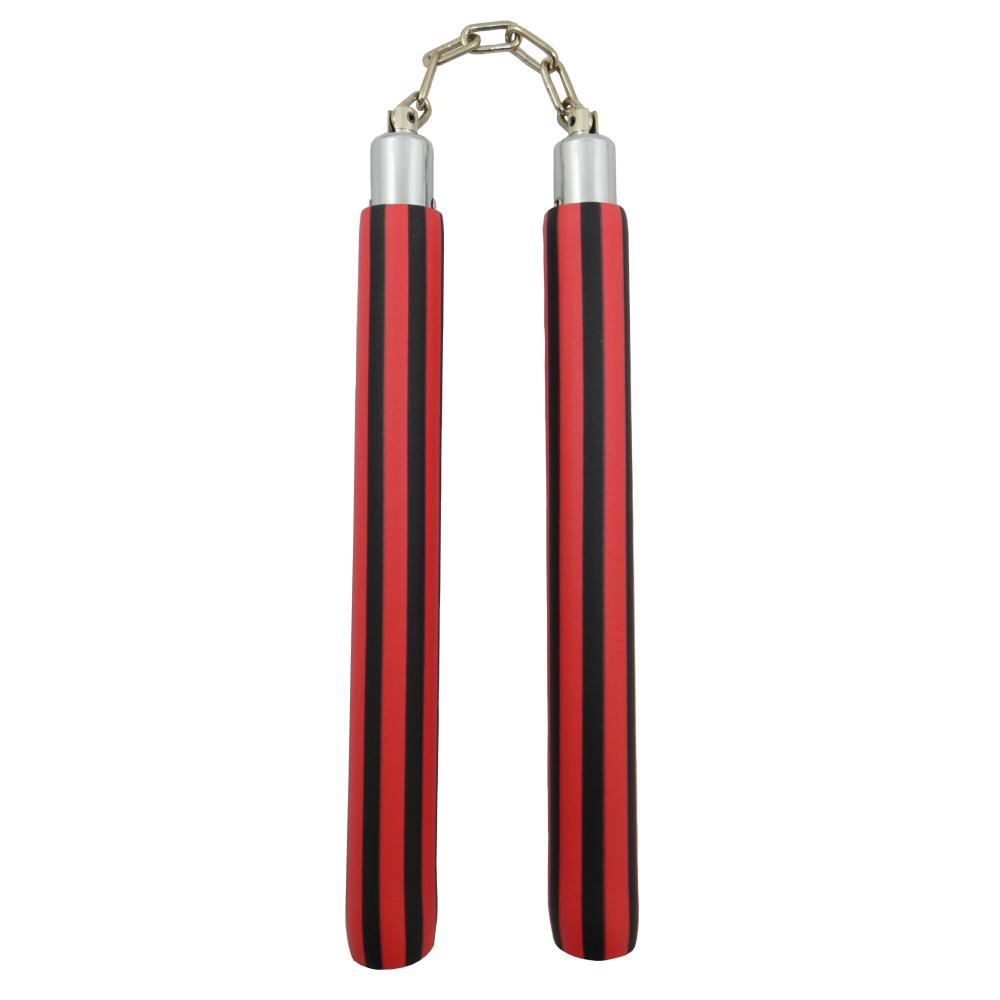 Nunchaku mousse chaîne rayé Dojo Master