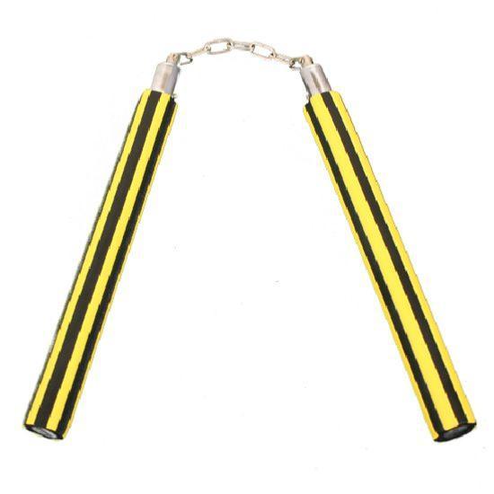 Nunchaku mousse chaîne rayé Dojo Master