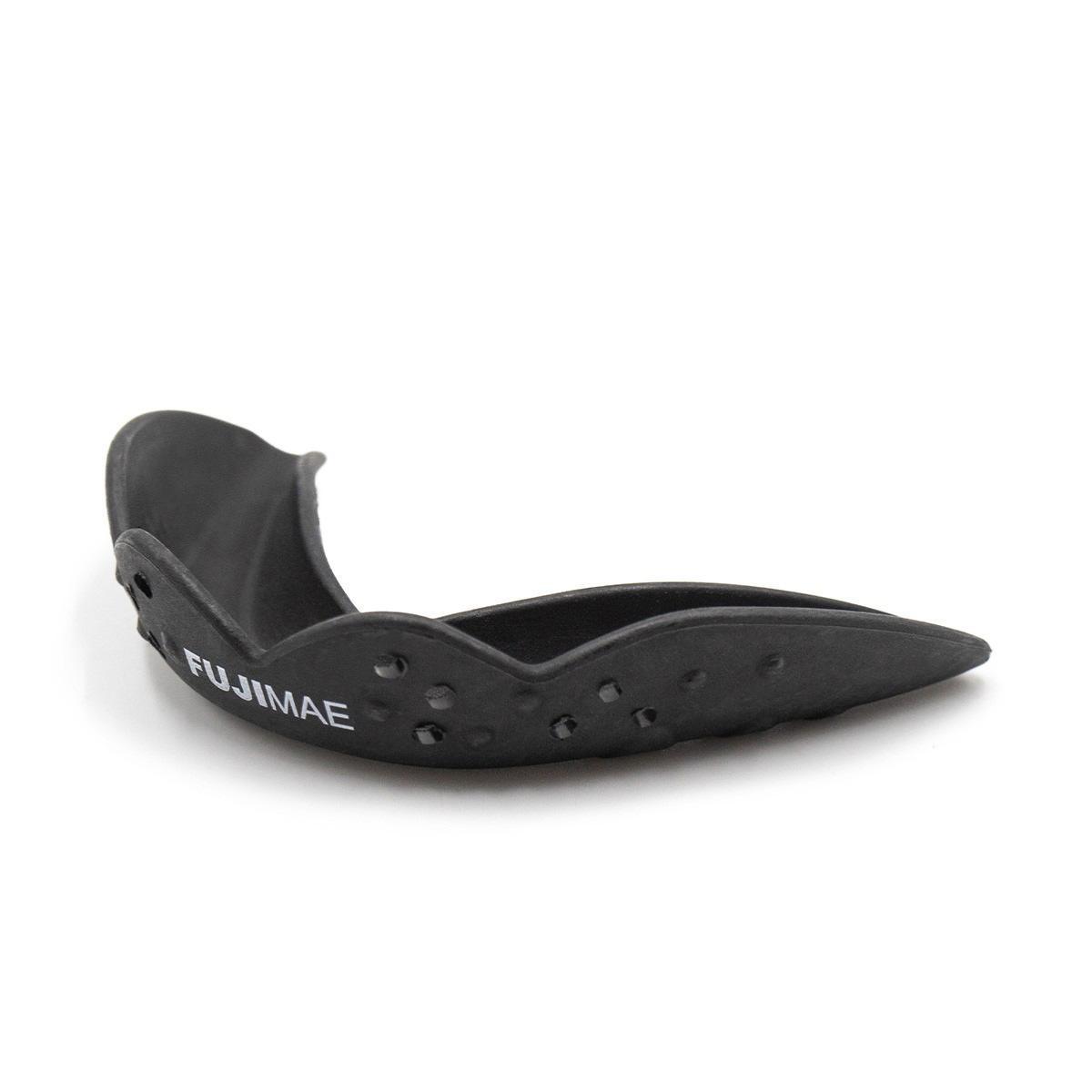 Black FUJIMAE Sheru Light mouthguard with micro-perforated, lightweight design for martial arts and combat sports