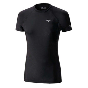 Rashguard Mizuno Bio Gear manches courtes femme noir, sous-maillot de compression judo